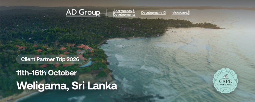 Aerial view of the Weligama coastline in Sri Lanka — Client Partner Trip 2026, 11th to 16th October